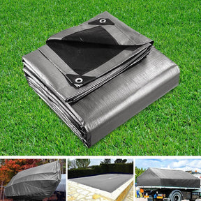 Instahut Tarp Tarpaulin 3x3.6m Canvas Camping Heavy Duty Sun Cover - SportZone.co.nz