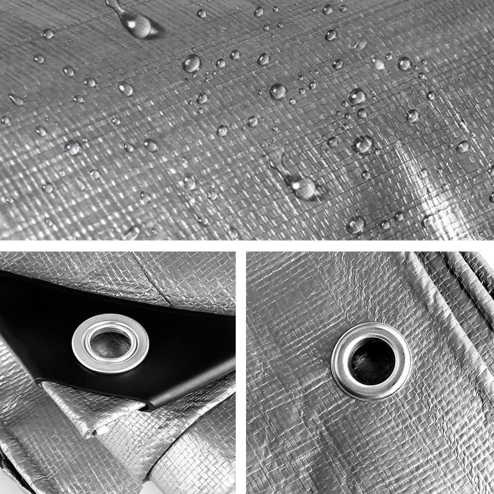 Instahut Tarp Tarpaulin 7.3x9m Canvas Camping Heavy Duty Sun Cover - SportZone.co.nz