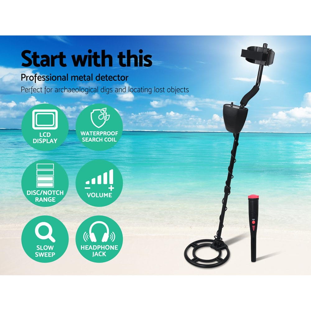 Metal Detector 220MM Deep Sensitive Waterproof Pinpointer Treasure Hunter - SportZone.co.nz