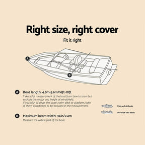 Seamanship 16 - 18.5ft Boat Cover Trailerable Marine Grade 600D - SportZone.co.nz