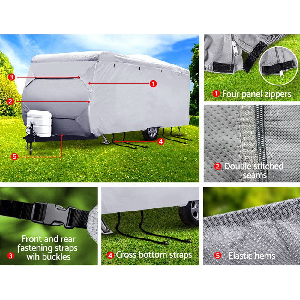 Weisshorn 18 - 20ft Caravan Cover Campervan 4 Layer UV Water Resistant - SportZone.co.nz