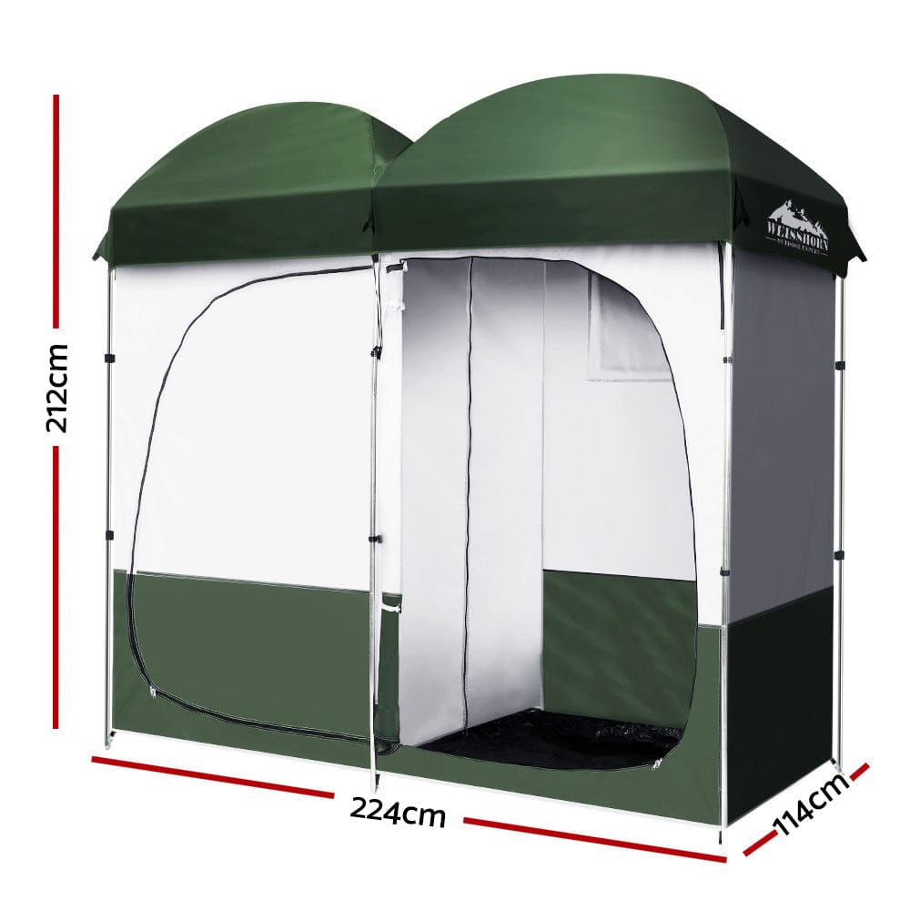 Weisshorn Double Camping Shower Toilet Tent Outdoor Portable Change Room - SportZone.co.nz