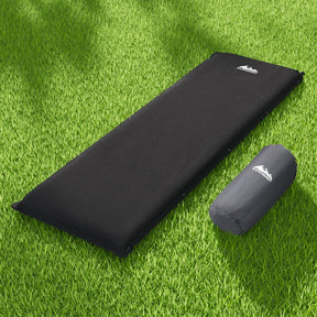Weisshorn Self Inflating Mattress Camping Sleeping Mat Air Bed Pad Single Black - SportZone.co.nz