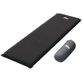Weisshorn Self Inflating Mattress Camping Sleeping Mat Air Bed Pad Single Black - SportZone.co.nz