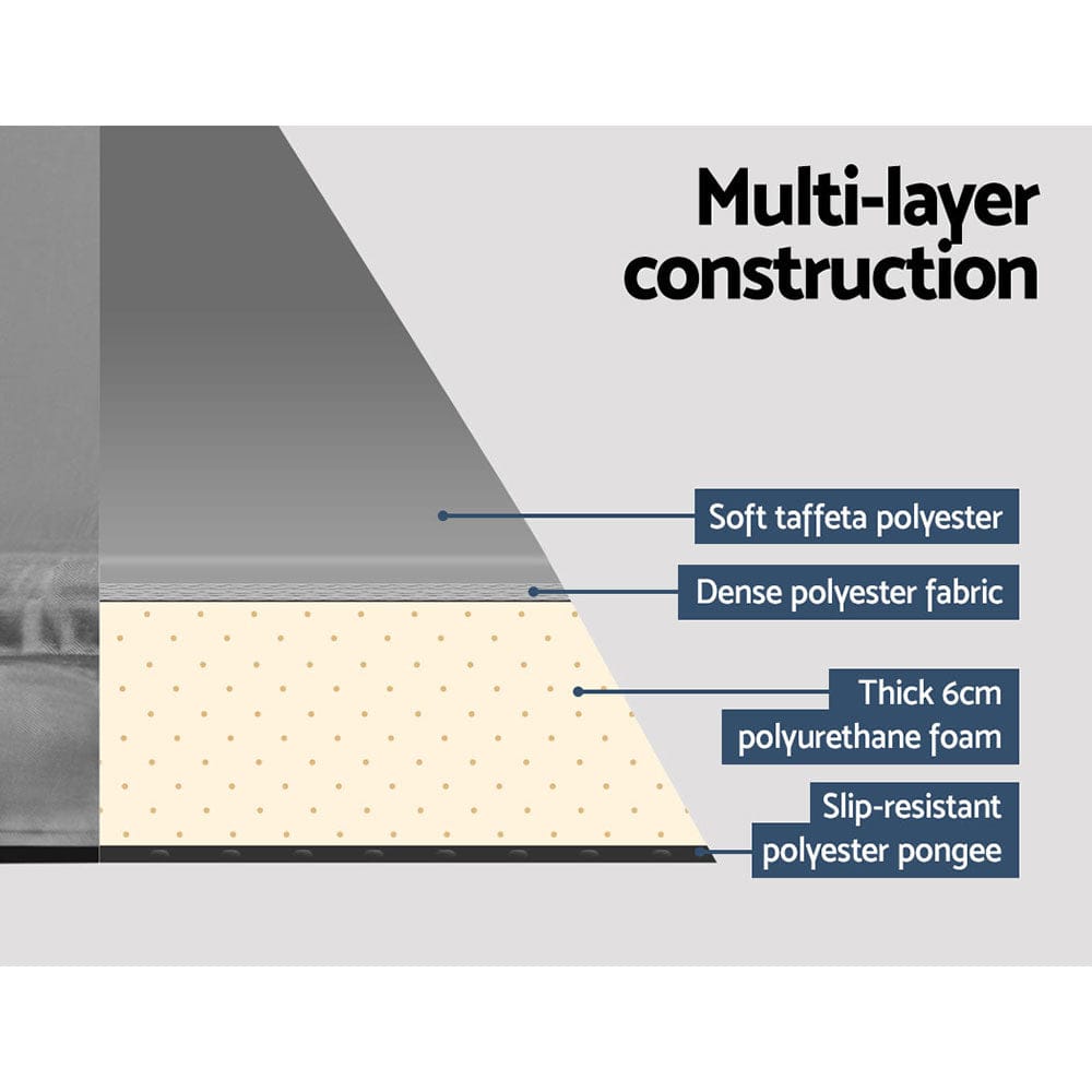 Weisshorn Self Inflating Mattress Camping Sleeping Mat Air Bed Pad Single Grey - SportZone.co.nz