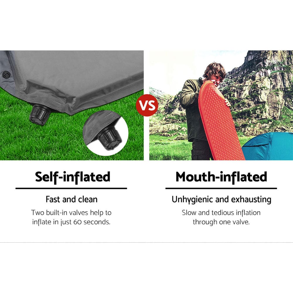 Weisshorn Self Inflating Mattress - Grey - SportZone.co.nz