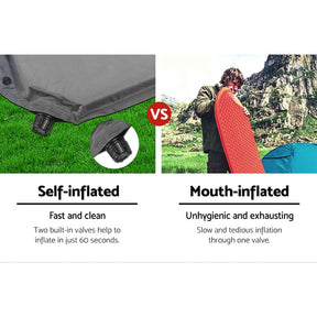 Weisshorn Self Inflating Mattress - Grey - SportZone.co.nz