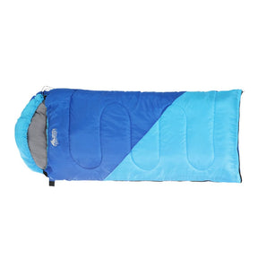 Weisshorn Sleeping Bag Kids Single 172cm Thermal Camping Hiking Blue - SportZone.co.nz