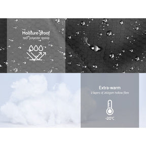 Weisshorn Sleeping Bag Single Thermal Camping Hiking Tent Black - 20c - SportZone.co.nz