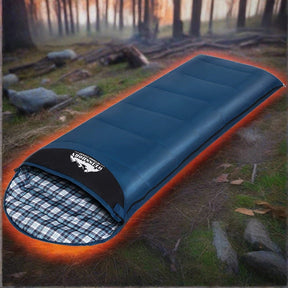 Weisshorn Sleeping Bag Single Thermal Camping Hiking Tent Blue 0°C - SportZone.co.nz