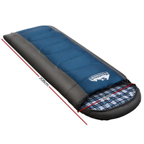 Weisshorn Sleeping Bag Single Thermal Camping Hiking Tent Blue - 20°C - SportZone.co.nz