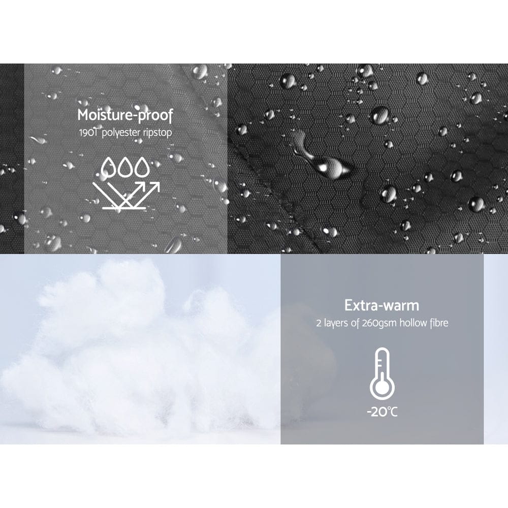 Weisshorn Sleeping Bag Single Thermal Camping Hiking Tent Blue - 20°C - SportZone.co.nz